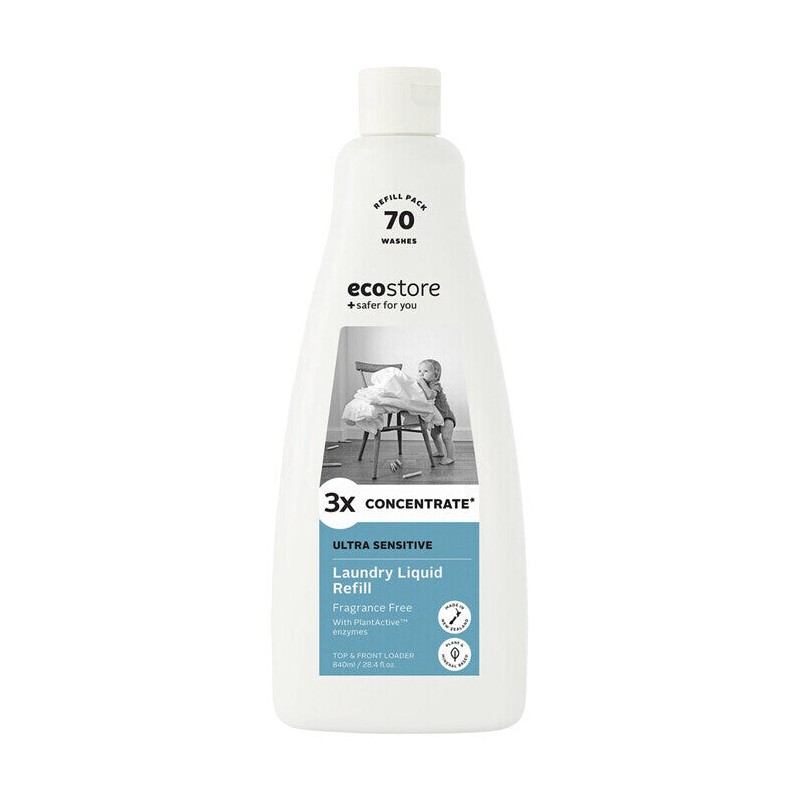 ecostore Laundry Liquid 3X Concentrate - Ultra Sensitive, 480ml Pump