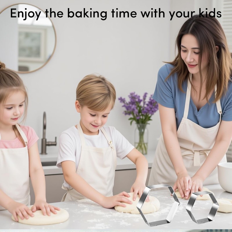 Regular Hexagon Cookie Cutter Set Large Stainless Steel Honeycomb Geometric