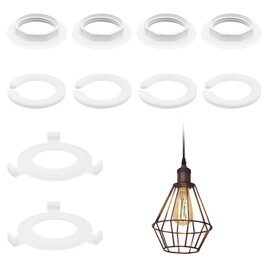 10 Pack LampShade Reducer Ring, E27 to E14 Plastic Lampshade Ring Converter, White Lamp Light Shade Adapter Ring, Plastic Replacement 42mm to 29mm Screw Light Fitting Adapter (3 Sizes)