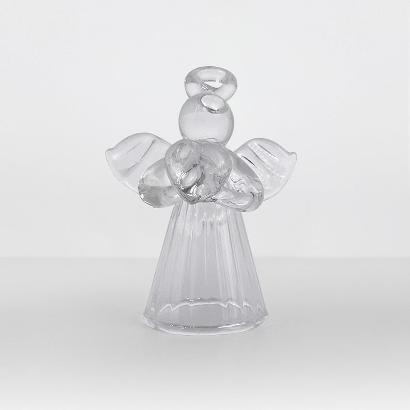 Glass Angel Hanging Ornament - 4.5cm High | Hanging Cord