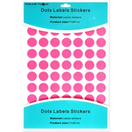 PARLAIM 1050 3/4" Round Color Coding Circle Dot Labels Sticker, 15 Sheets, Writable 0.75 inch Fluorescent Pink Sticker