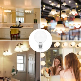 Vanity Light Bulbs 60 Watt Equivalent - G25 Globe LED Bulbs 2700K Warm White E26 Medium Base Light Bulbs for Bathroom Vanity Mirror 5W,500LM,Non-dimmable,4 Pack