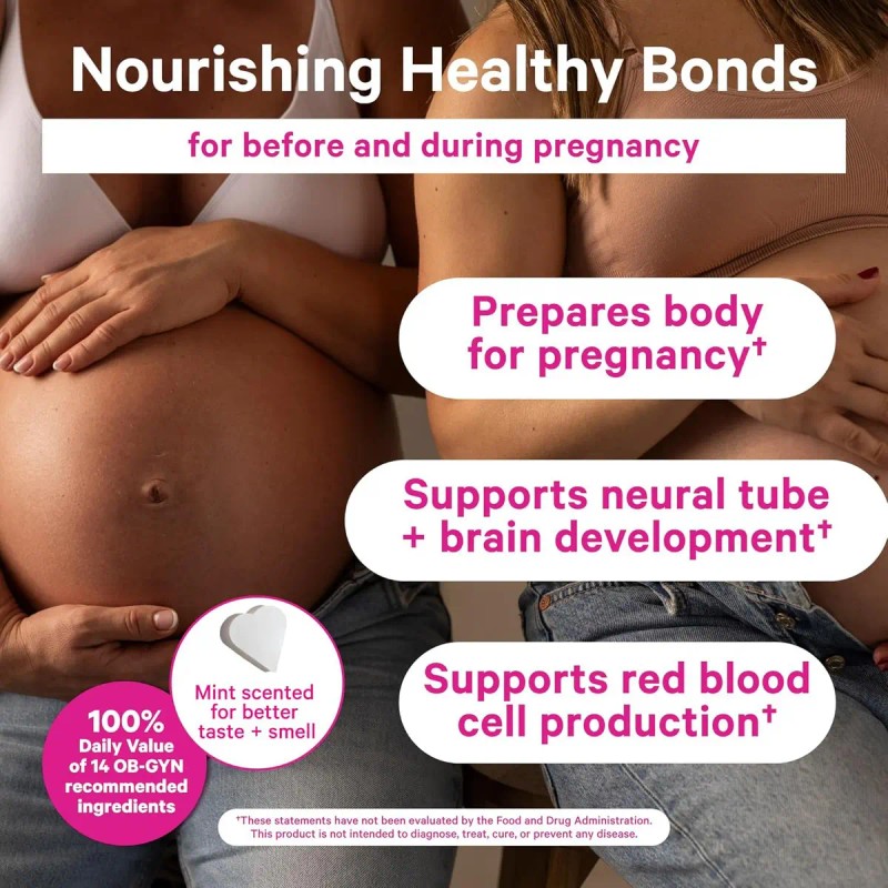 Multivitamínico Pink Stork Total Prenatal con DHA y Folato para