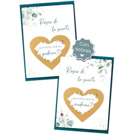 Joli Coon Madrina Padrino - 2 scratch off card with envelopes