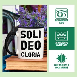 HALAM DECOR Soli Deo Gloria for The Glory of God Alone Latin Five Solas Cup 11oz Accent Mug