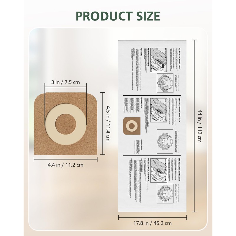 10 Pack CMXZVBE38749 Vacuum Dust Bags Compatible with CRAFTSMAN 16-20