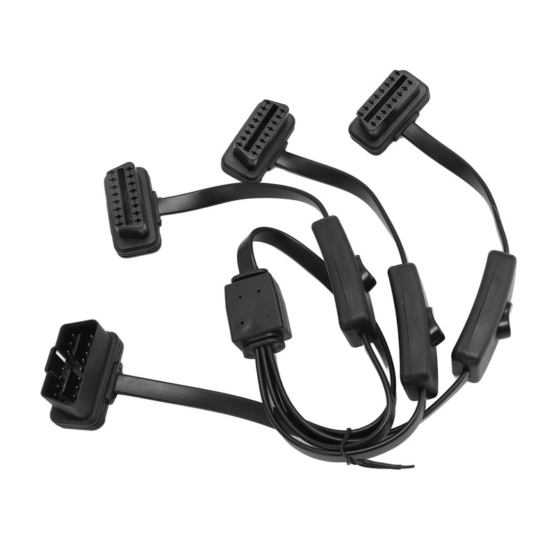 OBDII Flat Noodle Cable 16 Pin 1 in 3 Splitter