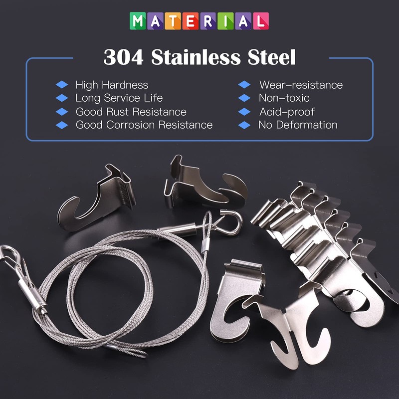 GLARKS 12Pcs 2 Inch Drop Ceiling Hooks with Hanging Wire