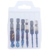 6pcs Spiral Tap Drill Bit Set Blue Plating Coating Hex