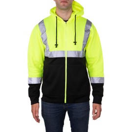 Arctic Quest Mens Hi-Vis Sweatshirt - Class 2 Compliant, Safety Yellow, XL