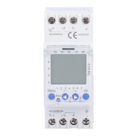 Time Control Switch Intelligent Power Supply Guide Rail Timer TM612 2‑Output DC12V