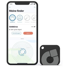 musegear Schlüsselfinder Recharge - schwarz I aufladbar I mit Bluetooth App aus Deutschland - 2er Pack I Maximaler Datenschutz I schwarz I Für iOS & Android I Schlüssel Finden