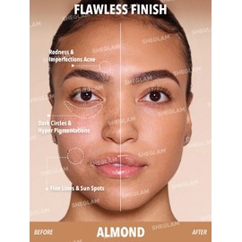 SHEGLAM Skin Magnet High Coverage Foundation Stick Longwear Medium Face Makeup for All Skin Types-Almond