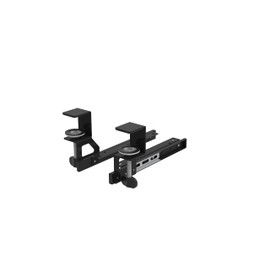 TECLUK Desk Extender Clamp and 12 inch Rail Set for DIY Custom Wooden Keyboard Trays(Rail Set Only - Tray Not Included),Under Desk Pull Out Slider Track with C-clamp Mount System, Black