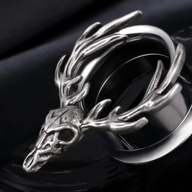 COOEAR Double Flared Ear Tunnel, Flesh Ear Gauges Expander, Piercing Stretchers Earrings 2g.