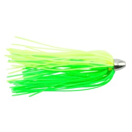 C&H Lures, King Buster Lure, Fluorescent Green/Chartreuse Skirt, 1/8 oz Head, 2.5 in, 3 pc