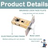 TOP-VIGOR 3Pcs 40mm Tubular Mortice Latch, Flat Tongue Lock Mute