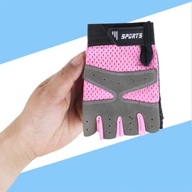 Miokkley Girls Fingerless Bike Gloves, Sport Gloves for 5-12 Year Girls Monkey Bars Rock Climbing Gloves Cycling Biking Fishing (Pink, Small for 5-8 Y)