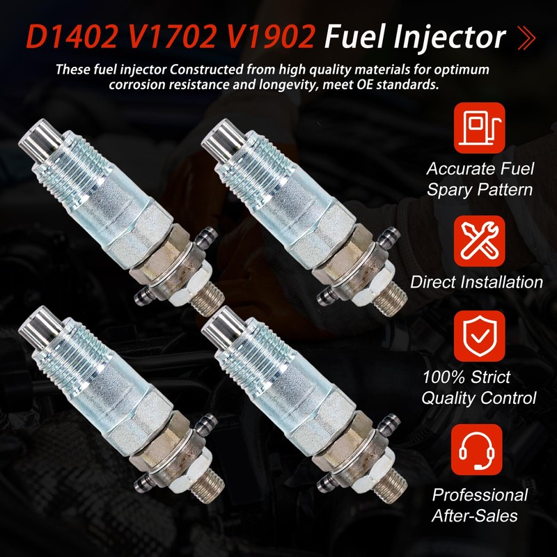 4pcs D1402 V1702 V1902 Fuel Injector 3974254 for Bobcat 220