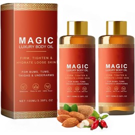 Aceite corporal mágico 2pcs, hidratante compacto, aceite corporal de lujo que absorbe rápidamente y no es grasoso, piel regordeta, compacta e hidratante, brazos, pecho, muslos, caderas