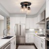 Ymlii 3-Lights Semi Flush Mount Ceiling Light Fixture,Matte Black Kitchen