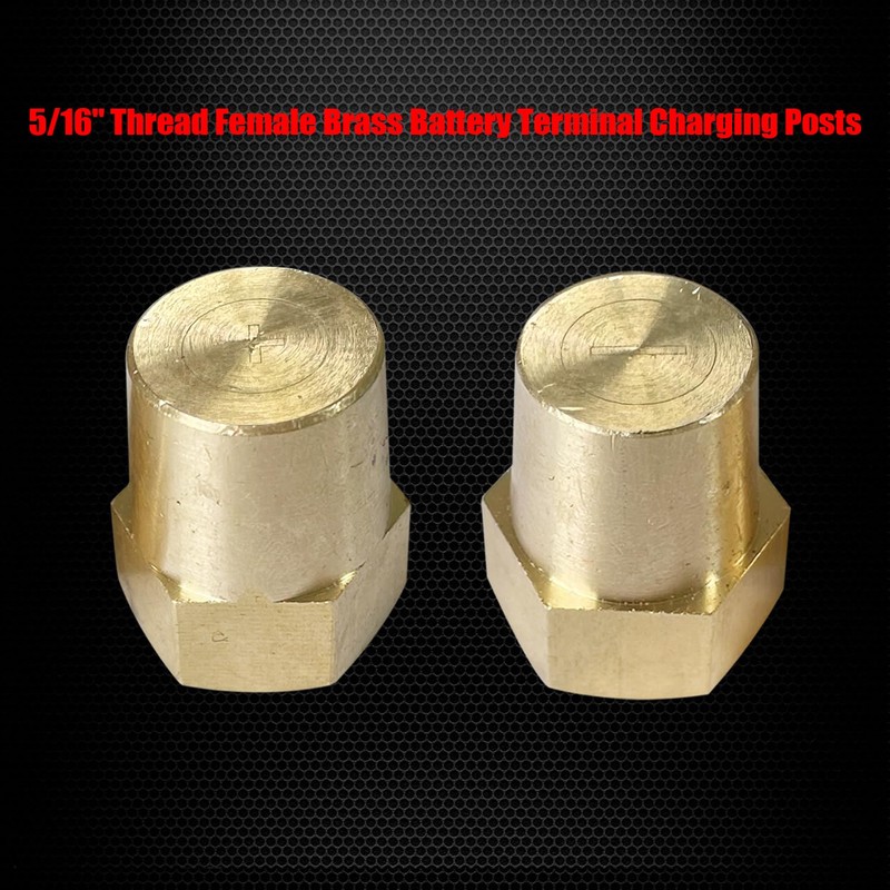 Ampper 5/16"-18 Thread Female Brass Battery Terminal Post Adapter Battery