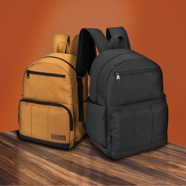 Wrangler Industry Backpack Classic Logo Water Resistant Casual Daypack with Padded Laptop Notebook Sleeve (Black)