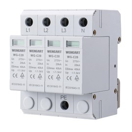 Wengart Surge Protection Device WG-C20,20-40KA AC275V SPD Domestic Deflector Electronic Protection Module DIN Rail Mounting (4P)