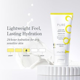 Beekman 1802 – Crema de manos – leche de cabra pura – Loción de manos hidratante e hidratante de leche de cabra para piel seca y sensible – Hidratació