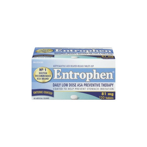 Entrophen Daily Low Dose 81mg ASA Preventative Therapy Enteric Coated Tablets, 180 tablets