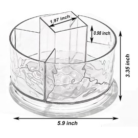 MINDFARGE Multifunction Cosmetic Organizer, Rotating Makeup Brush Holder with Multi-Compartment Design, Countertop Organizer for Vanity, Bathroom Counter, Pantry, Cabinet (Transparent Ripple)