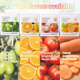 Kaely 10 Pack Variety Sheet Masks,Spa Party Face Masks for Kids Skin Care,Facial Mask Skincare Set Korean,Moisturize,Brighten,Nourish for All Skin Types,Christmas Gifts for Women Men Girls,Set12