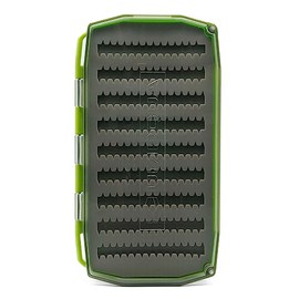 UMPQUA UPG Silicone Essential Fly Box - Lightweight Durable Versatile High-Capacity Secure Hold Quick-Loading Fly Storage Case - Fly Fishing Tackle Organizer, Large - Hot Green