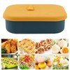 Silicone Bento Lunch Box Rectangle Leakproof 3 Compartment Divided Food