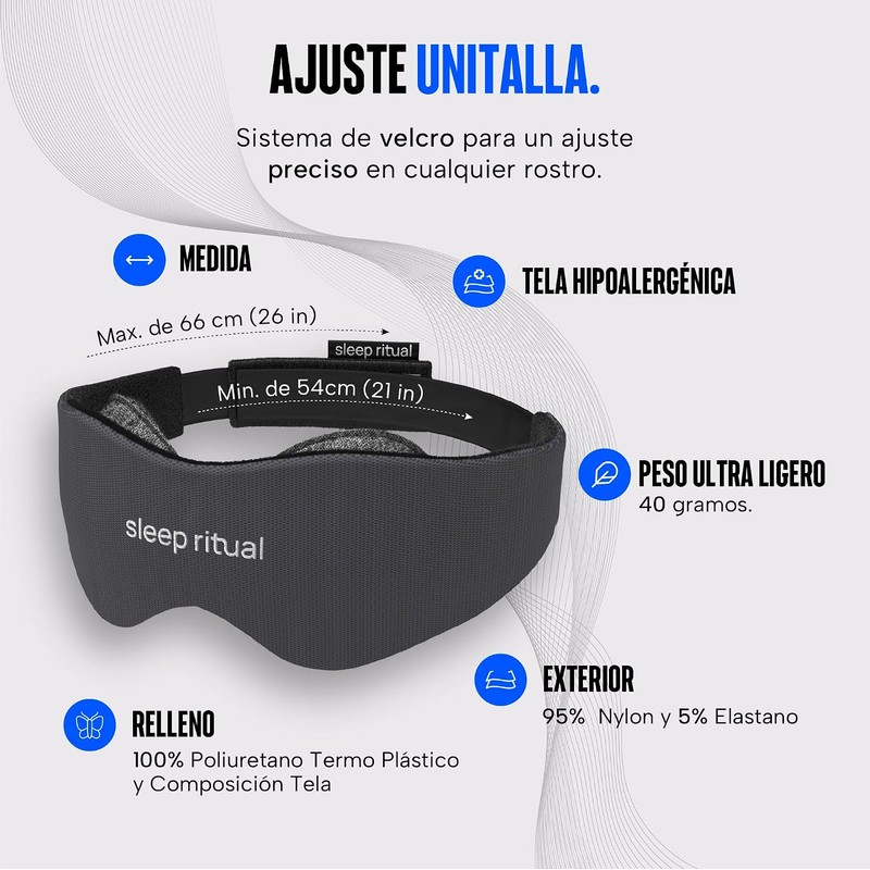 Sleep Ritual Antifaz Premium para Dormir con Tecnología Blackout