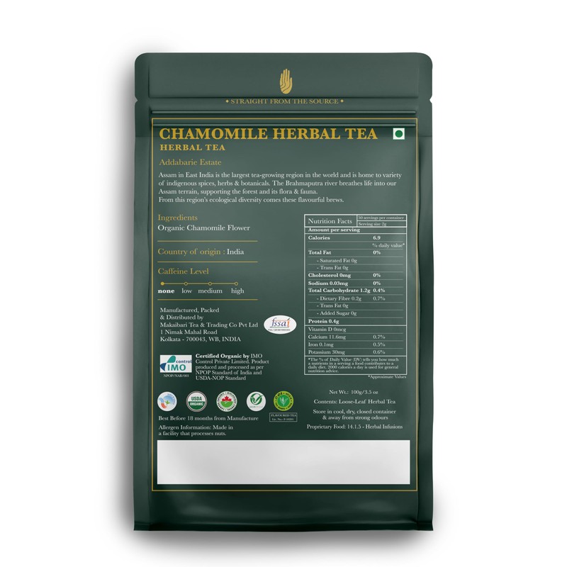 Luxmi Estates Chamomile Herbal Tea 100g Loose Tea | Herbal