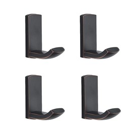 WINCASE Bronze Towel Hook, Bathroom Antique Robe Hooks Wall Mounted, Oil Rubbed Rustic Farmhouse Bathrobe Coat Clothes Hook 4 Pack