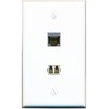 RiteAV CAT6-SHIELDED LC Multimode Fiber Duplex Wall Plate Flat/Solid [White]