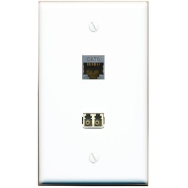 RiteAV CAT6-SHIELDED LC Multimode Fiber Duplex Wall Plate Flat/Solid [White]