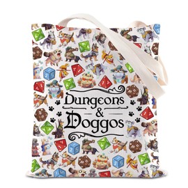 Roleplaying Game Doggos Throwing Dice Tote Bag Dungeon Master Gift Dog Lover Gamer Game Master Gift (Doggos CA)