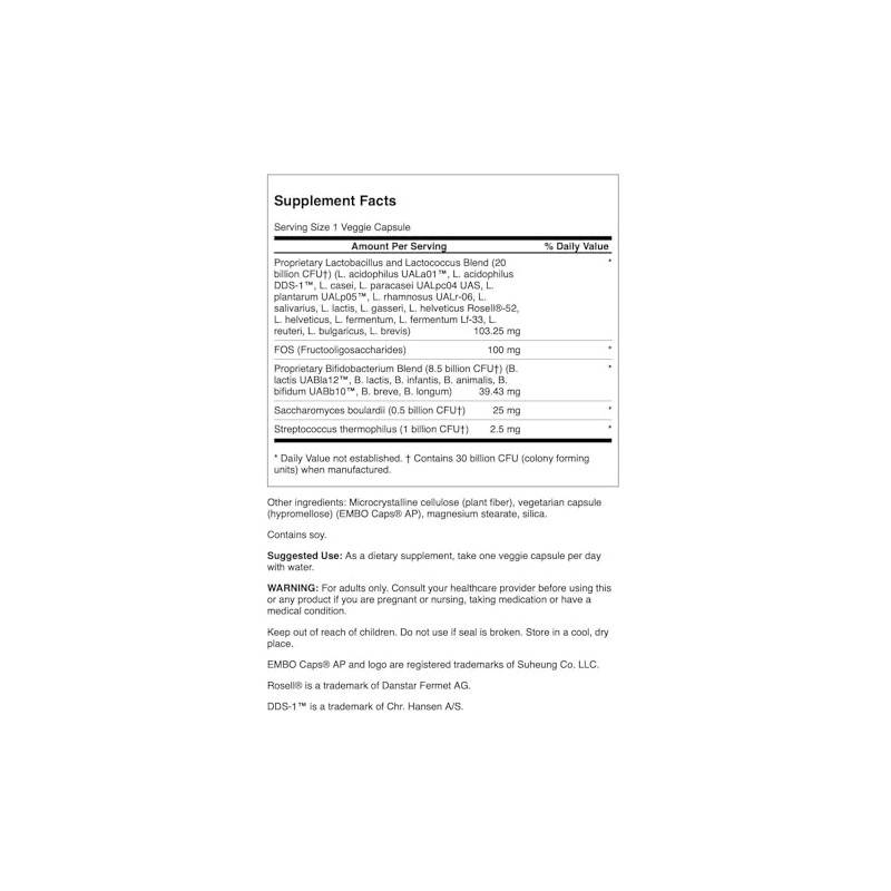 Swanson Ultra Probiotic Complex 30 Billion Cfu 60 Veg Capsules