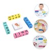 Kisangel 1set Wooden Alphabet Blocks Spelling Learning Toy Word Cards