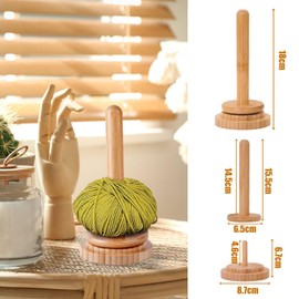 Pamtns Wollknäuelhalter Holz Tragbarer Garnhalter aus Holz Wollabwickler Handgefertigter Garnkugelhalter zum Stricken Wollhaspel Rotierender Garnhalter für Knotenfreies Garnaufbewahrung Strickzubehör