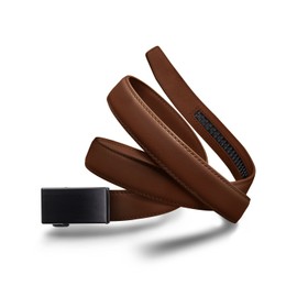 Mission Belt Women's Leather Ratchet Belt, 30 mm Leather Collection, Obsidian / Mocha Brown Leather