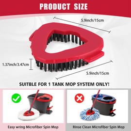 Bonison Bonison Spin Mop Head Base - Replacement Compatible with Vileda Triangle 180 Degree Scrub Brush Head Easy Wring for Bathroom Garage Kitchen Floor Cleaning(2Pc)