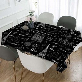 TKS MITLAN Eiffel Tower Tablecloth Decor France Paris Romance Art Modern Table Cloth Dining Room Kitchen Table Cover 60" X 84" Oblong/Rectangle
