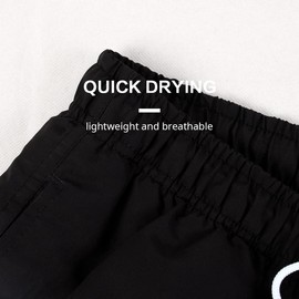 Lansbojun Mens Swim Trunks Quick Dry Swim Shorts Beach Surfing Swimwear Black Yellow 2XL