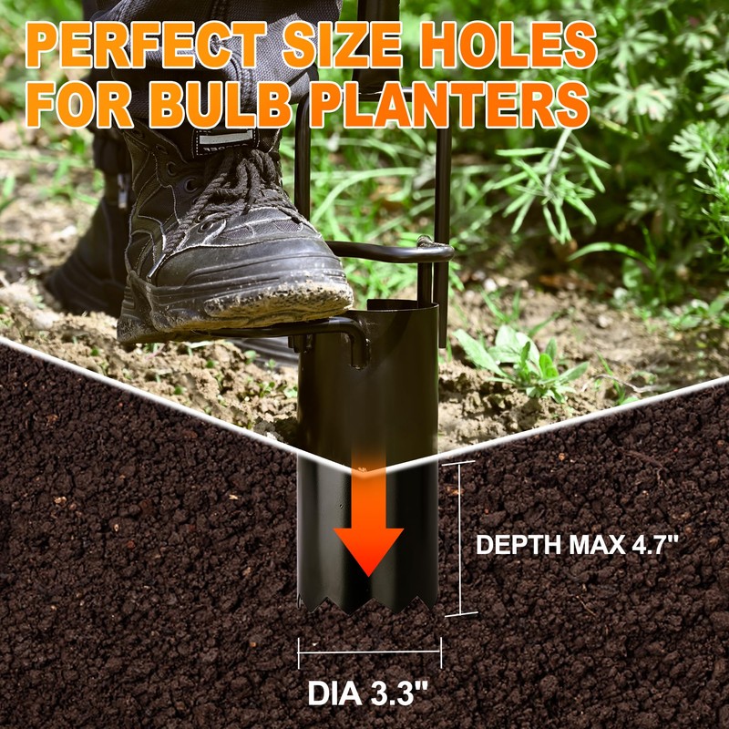 BARAYSTUS Bulb Planter Tool Long Handle, Tulip Bulb Planter Tool