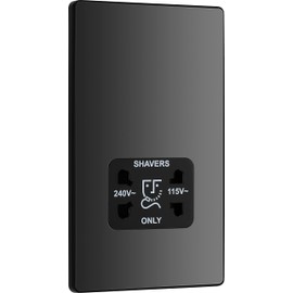 BG Evolve Black Chrome (Black) Dual Voltage Shaver Socket 115/240V