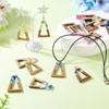 FASHEWELRY 16Pcs Wooden Earring Charms Trapezoid Shaped Walnut Wood DIY